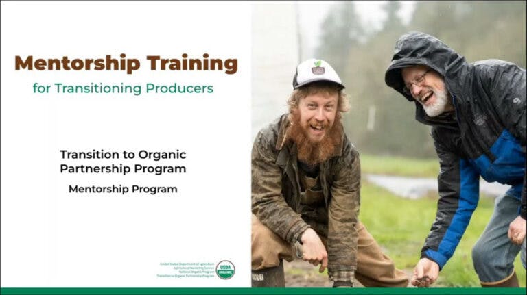 TOPP Mentorship Training for Transitioning Producers (Mentees)