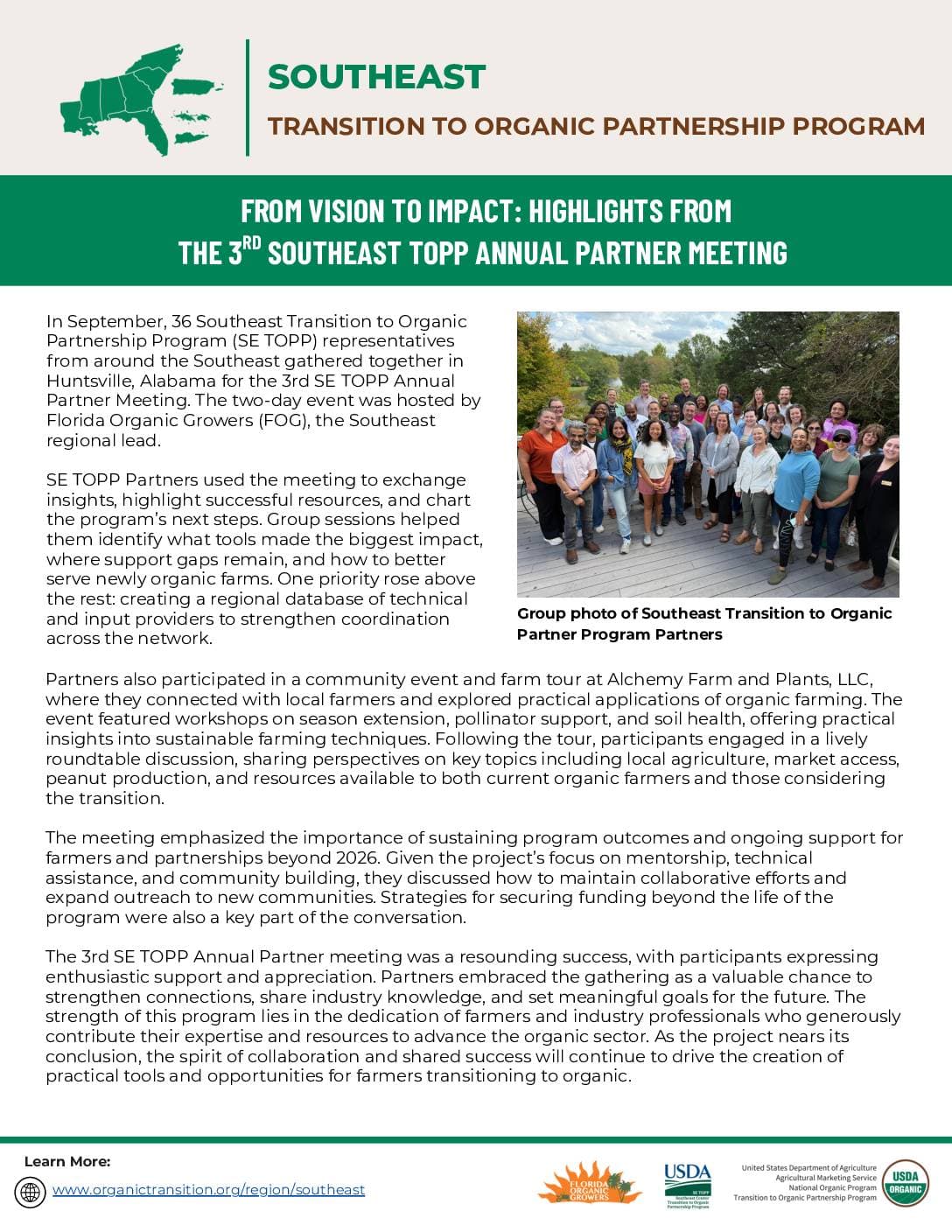 Highlights from the 3rd Southeast TOPP Annual Partner Meeting