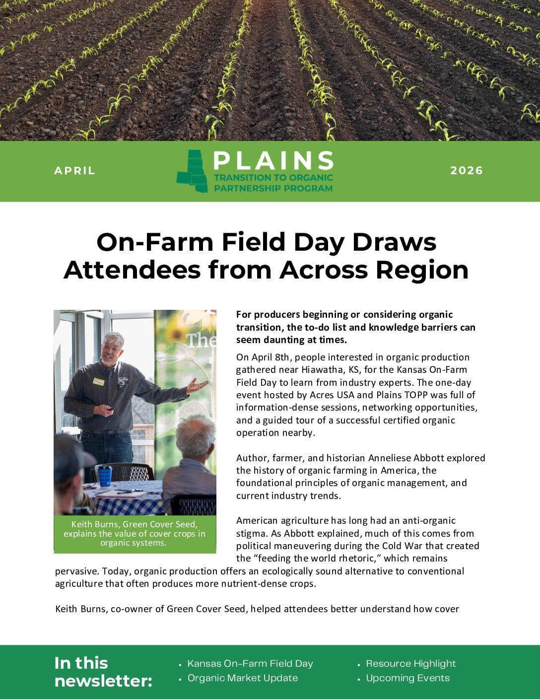 Plains TOPP April 2026 Newsletter