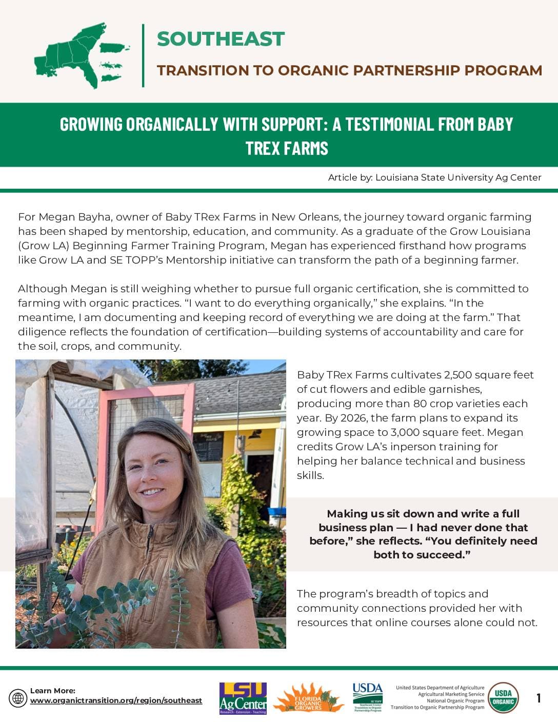 Growing Organically with Support: A Testimonial from Baby Trex Farms